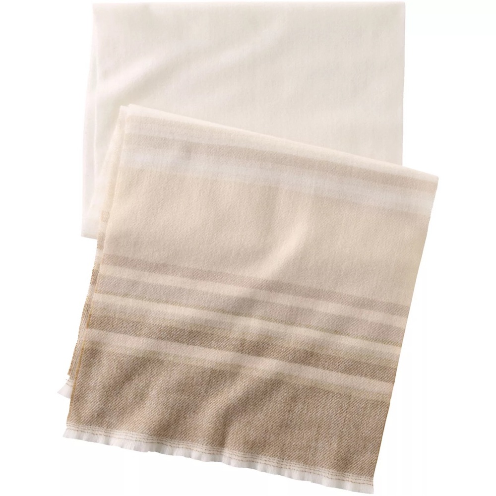 Women's Lands' End CashTouch Pattern Scarf (Ivory Ombré Stripe)